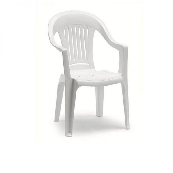 sedia plastica bianca