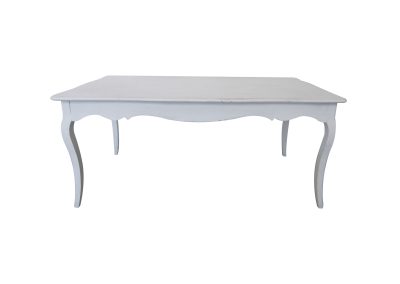 tavolo in legno di colore bianco stile shabby